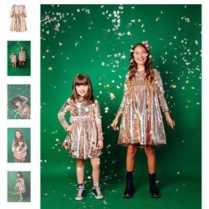 Lola and the Boys rose gold flip sequin dress sz4